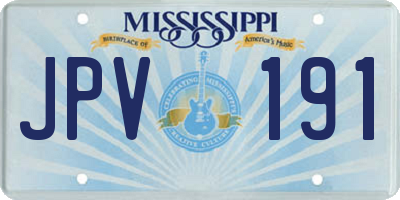 MS license plate JPV191