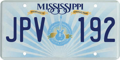 MS license plate JPV192