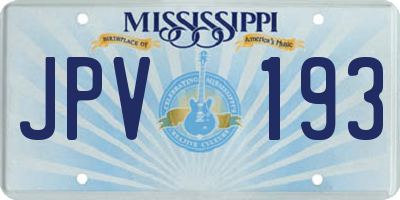 MS license plate JPV193