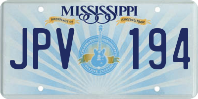 MS license plate JPV194