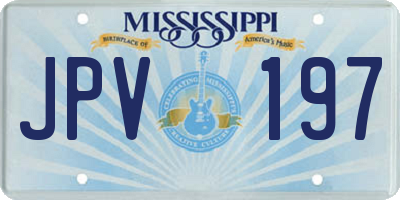 MS license plate JPV197