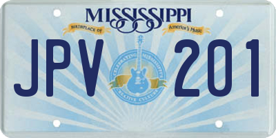 MS license plate JPV201
