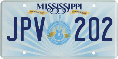 MS license plate JPV202