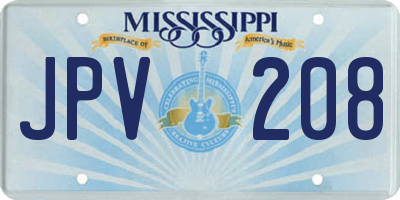MS license plate JPV208