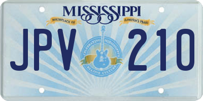 MS license plate JPV210