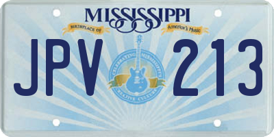 MS license plate JPV213
