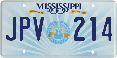 MS license plate JPV214