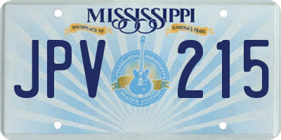 MS license plate JPV215