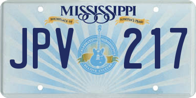 MS license plate JPV217