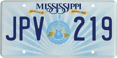 MS license plate JPV219