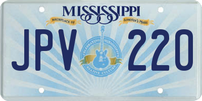 MS license plate JPV220