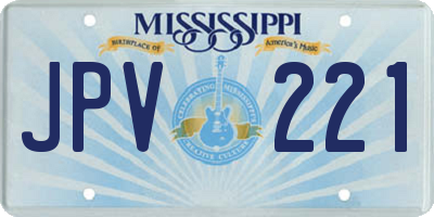 MS license plate JPV221
