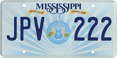 MS license plate JPV222