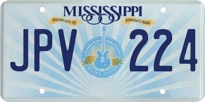 MS license plate JPV224