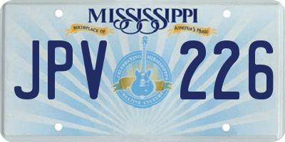 MS license plate JPV226