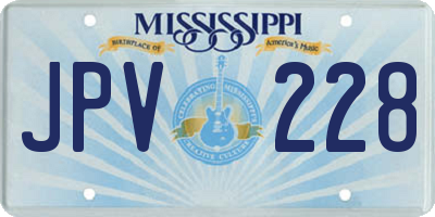 MS license plate JPV228
