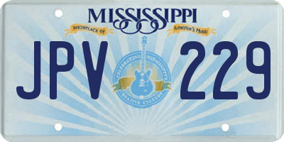 MS license plate JPV229