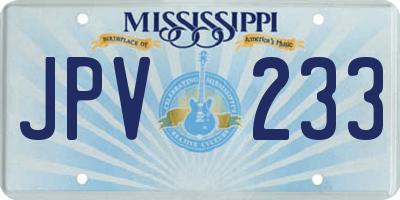 MS license plate JPV233
