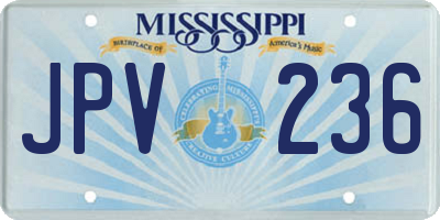 MS license plate JPV236
