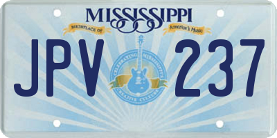 MS license plate JPV237