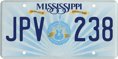 MS license plate JPV238
