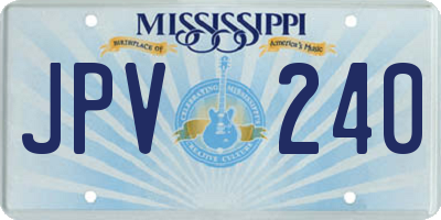 MS license plate JPV240