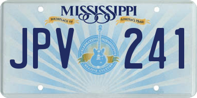 MS license plate JPV241