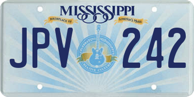 MS license plate JPV242