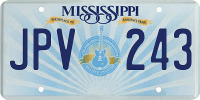 MS license plate JPV243