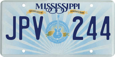 MS license plate JPV244