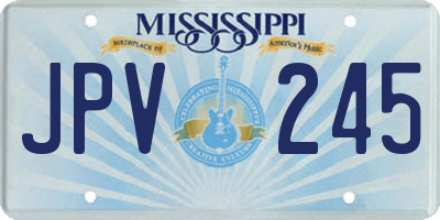 MS license plate JPV245