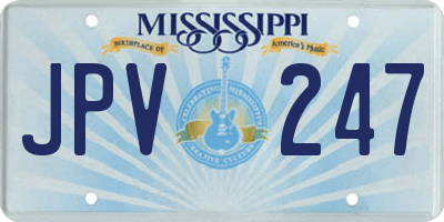 MS license plate JPV247