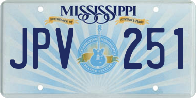 MS license plate JPV251