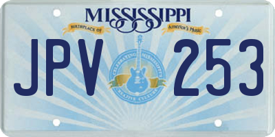 MS license plate JPV253