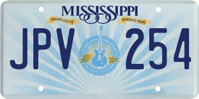 MS license plate JPV254