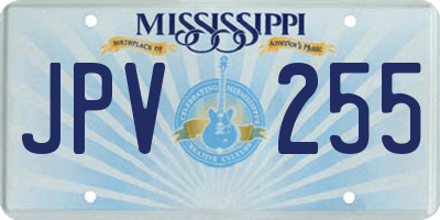 MS license plate JPV255