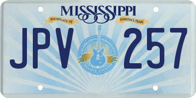 MS license plate JPV257