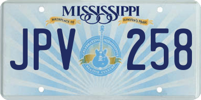 MS license plate JPV258