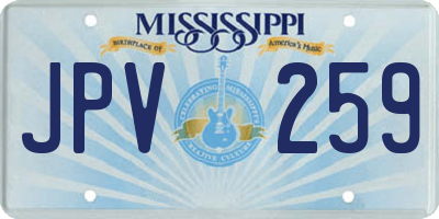 MS license plate JPV259
