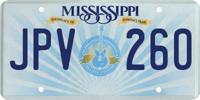 MS license plate JPV260
