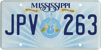 MS license plate JPV263