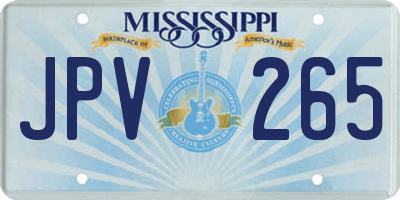 MS license plate JPV265