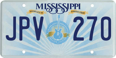 MS license plate JPV270