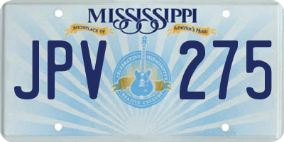 MS license plate JPV275