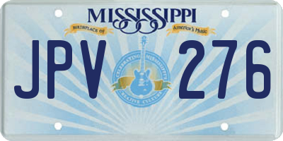MS license plate JPV276