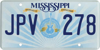 MS license plate JPV278