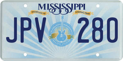 MS license plate JPV280