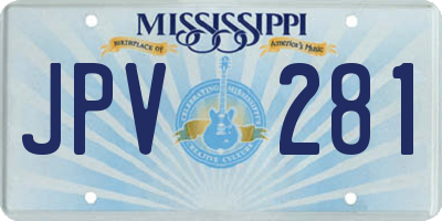 MS license plate JPV281