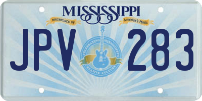 MS license plate JPV283
