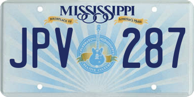 MS license plate JPV287